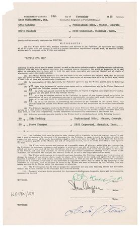 Lot #825 Otis Redding: Redding shares royalties with his ?Sittin? On the Dock of the Bay? co-writer - Image 1