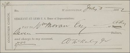 Lot #97 William McKinley Check - Image 1