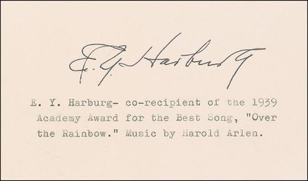 Lot #1127 Wizard of Oz: Harburg and Arlen Signatures - Image 1
