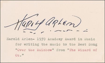Lot #1127 Wizard of Oz: Harburg and Arlen Signatures - Image 2