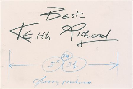 Lot #833 Rolling Stones: Keith Richards: Precise Keith Richards signature originally done for 16 Magazine in 1966 - Image 1
