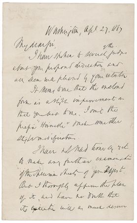 Lot #326 Supreme Court: Salmon P. Chase: Chief Justice Chase contacts a noted legal scholar - Image 1