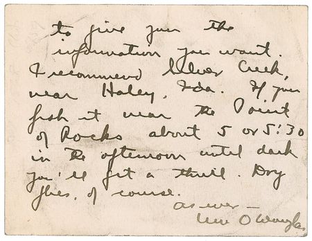 Lot #327 Supreme Court: William O. Douglas: “I recommend Silver Creek...If you fish it near the Point of Rocks about 5 or 5:30 in the afternoon until dark you’ll get a thrill” - Image 2