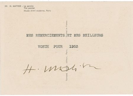 Lot #590 Henri Matisse: Matisse signs his image in The painter - Image 1
