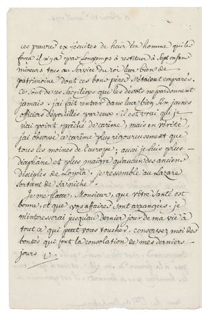 Lot #623 François-Marie Arouet Voltaire: Near death, Voltaire expresses his fear that the church will refuse burial based on his anti-religious beliefs: “The devout never forgive this type of sacrilege” - Image 2
