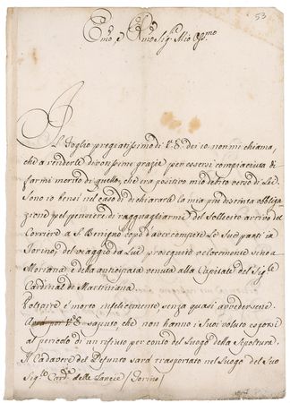 Lot #622 François-Marie Arouet Voltaire: Cardinal Lassaro Pallavicini Signed Letter - Image 1
