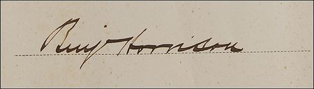 Lot #63 Benjamin Harrison Signed Document - Image 2