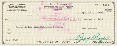 Lot #1080 Roy Rogers Checks - Image 1