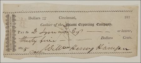 Lot #67 William Henry Harrison: Harrison ‘state bank’ check from his tenure as an Ohio politician - Image 2