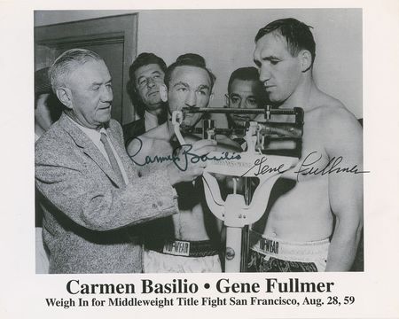 Lot #1172 Carmen Basilio and Gene Fullmer Signed Photographs - Image 1