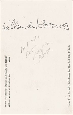 Lot #553 William de Kooning Postcard - Image 1