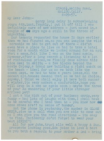Lot #1019 Stan Laurel: “You know how some dames are!! No sense of humor” - Image 1