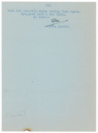 Lot #1019 Stan Laurel: “You know how some dames are!! No sense of humor” - Image 2