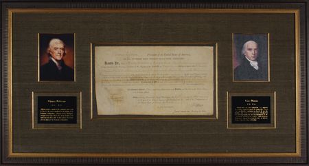 Lot #79 Thomas Jefferson and James Madison: Jefferson and Madison permit the sale of Ohio land - Image 1