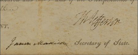 Lot #79 Thomas Jefferson and James Madison: Jefferson and Madison permit the sale of Ohio land - Image 3