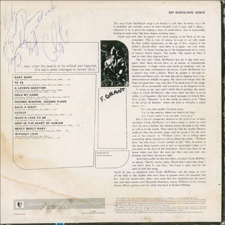 Lot #801 Clyde McPhatter - Image 1