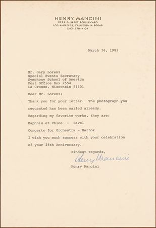 Lot #798 Henry Mancini - Image 2