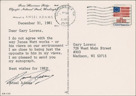 Lot #525 Ansel Adams Typed Letter Signed - Image 1