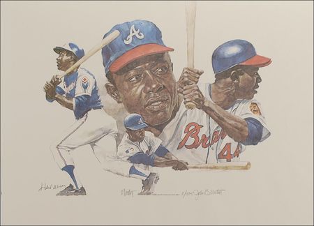 Lot #1136 Hank Aaron and Willie Mays Lithographs - Image 1