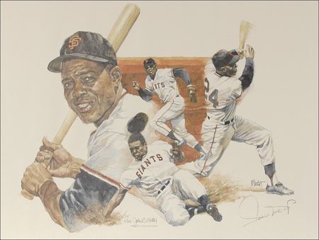 Lot #1136 Hank Aaron and Willie Mays Lithographs - Image 2