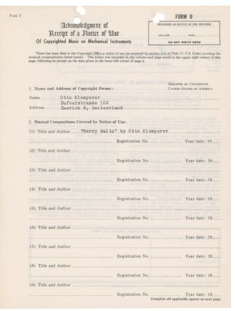 Lot #789 Otto Klemperer - Image 1