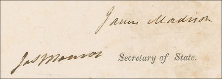 Lot #96 James Madison and James Monroe: In the midst of the War of 1812, Madison and Monroe authorize the schooner Pilot to seize British ships - Image 2