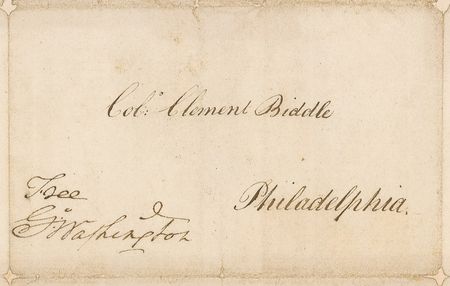 Lot #158 George Washington: Scarce full Washington free frank to Clement Biddle, the inefficient Commissary General at Valley Forge - Image 1