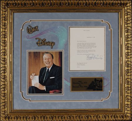 Lot #643 Walt Disney: “I am sorry that I will not be at Disneyland…my schedule here at the Studio keeps me hopping” Disney regrets being able to meet a fellow DeMolay member - Image 1