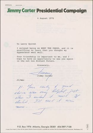 Lot #15 Jimmy Carter Typed Letter Signed