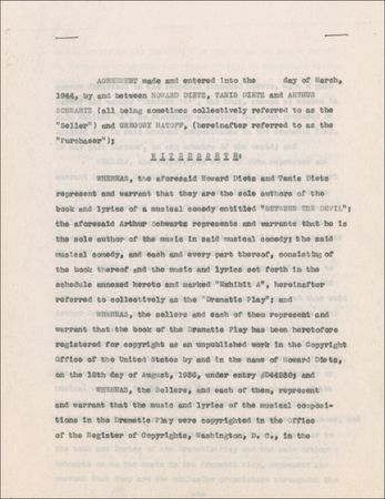 Lot #836 Arthur Schwartz Signed Document - Image 1