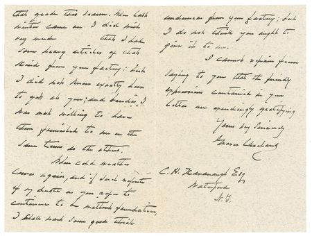 Lot #19 Grover Cleveland: “If such reports of my death as you refer continue to be without foundation, I shall want some good thick underwear from your factory” - Image 2