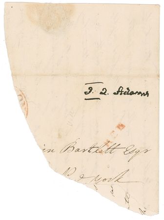 Lot #2 John Quincy Adams Franking Signature