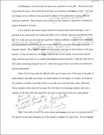 Lot #489 Clive Cussler Manuscript Pages - Image 1