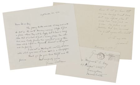 Lot #36 Grace Coolidge: “Mr. Coolidge is planning