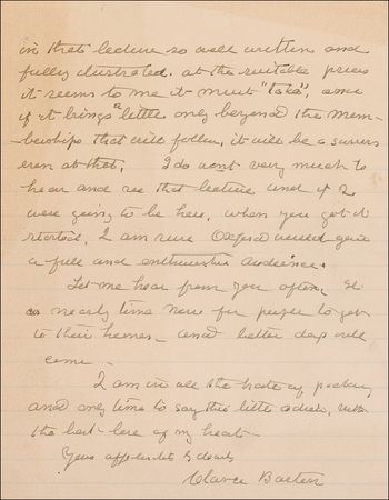 Lot #168 Clara Barton: The Red Cross organizer departs for her Maryland home but not before saying “Good good bye for the present” - Image 2