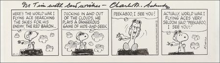 Lot #614 Charles Schulz: Superb original Snoopy