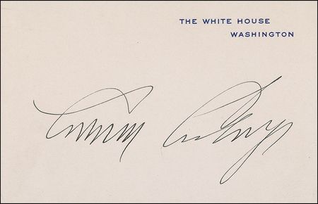 Lot #32 Calvin Coolidge White House Card