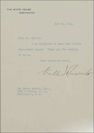 Lot #128 Franklin D. Roosevelt: ?I am delighted to have that little historical record? - Image 2