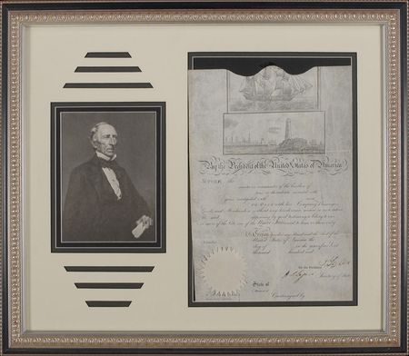 Lot #155 John Tyler: Superb unissued John Tyler ship’s pass - Image 1