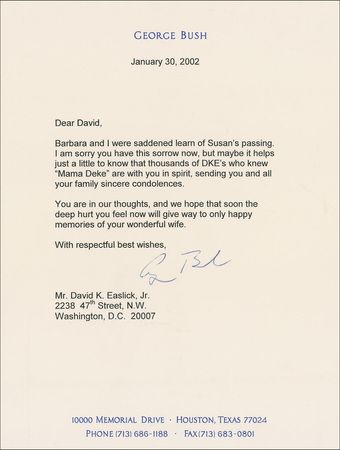 Lot #8 George Bush Typed Letter Signed
