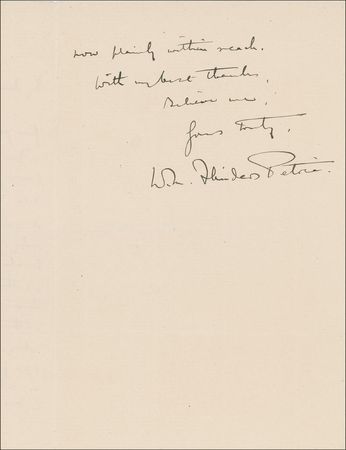 Lot #277 William M. Flinders Petrie Handwritten Letter Signed - Image 2
