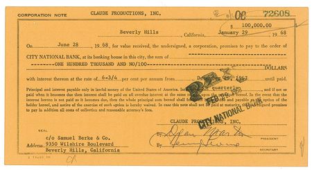 Lot #1000 Dean Martin Signed Document - Image 2