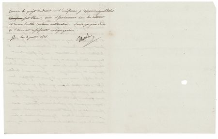 Lot #362 Napoleon: Stellar Napoleon letter referencing his 1805 coronation in Italy, his wife Josephine, and the “grand uniform” of military officers - Image 2