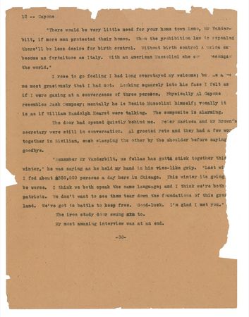 Lot #181 Al Capone: Along with his exclusive magazine interview entitled ‘How Al Capone Would Run This Country,’ Scarface provides his very rare and bold signature - Image 13