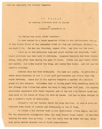 Lot #181 Al Capone: Along with his exclusive magazine interview entitled ‘How Al Capone Would Run This Country,’ Scarface provides his very rare and bold signature - Image 2