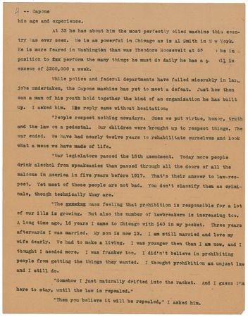 Lot #181 Al Capone: Along with his exclusive magazine interview entitled ‘How Al Capone Would Run This Country,’ Scarface provides his very rare and bold signature - Image 5