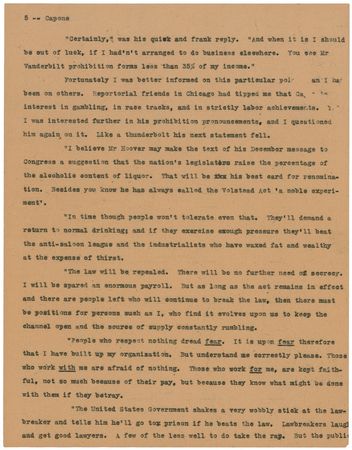 Lot #181 Al Capone: Along with his exclusive magazine interview entitled ‘How Al Capone Would Run This Country,’ Scarface provides his very rare and bold signature - Image 6