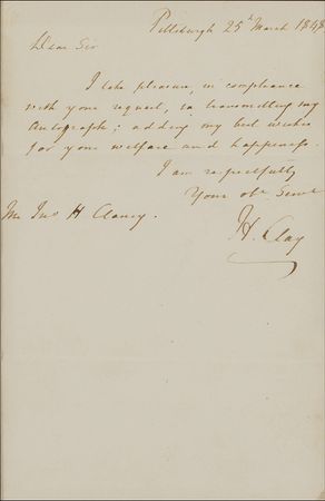 Lot #188 Henry Clay Handwritten Letter Signed - Image 2