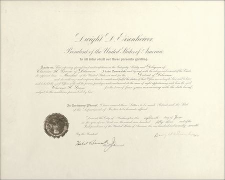 Lot #39 Dwight D. Eisenhower Signed Document