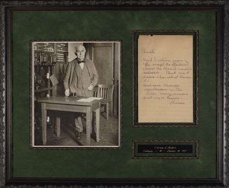 Lot #199 Thomas Edison: While in Florida, Edison keeps tabs on his laboratory: “Did you change the reproducers in the tests—oversize diamond point may be trouble” - Image 1